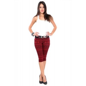 Glam & Luxe Red Capris